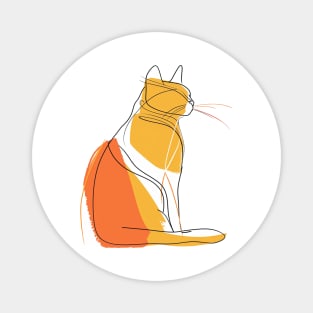 Minimal Cat Art Magnet